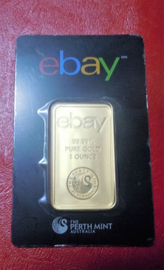 Ebay 1 Oz One Oz Gold Bar - Perth (in Assay) - Ebay E000302 1st Press photo