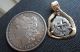 1726 Silver Spanish 1 Reales Treasure Cob Coin 10k Gold Pendant South America photo 7