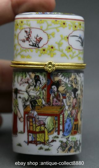 81mm China Colour Porcelain Classical 12 Woman Cylindrical Coccoloba photo