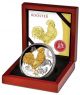 Year Of The Rooster - Gold Plated - 2017 $8 5 Oz Pure Silver Coin Gilded Niue Australia & Oceania photo 1