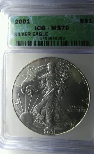 2001 Silver Eagle Icg Ms 70 photo