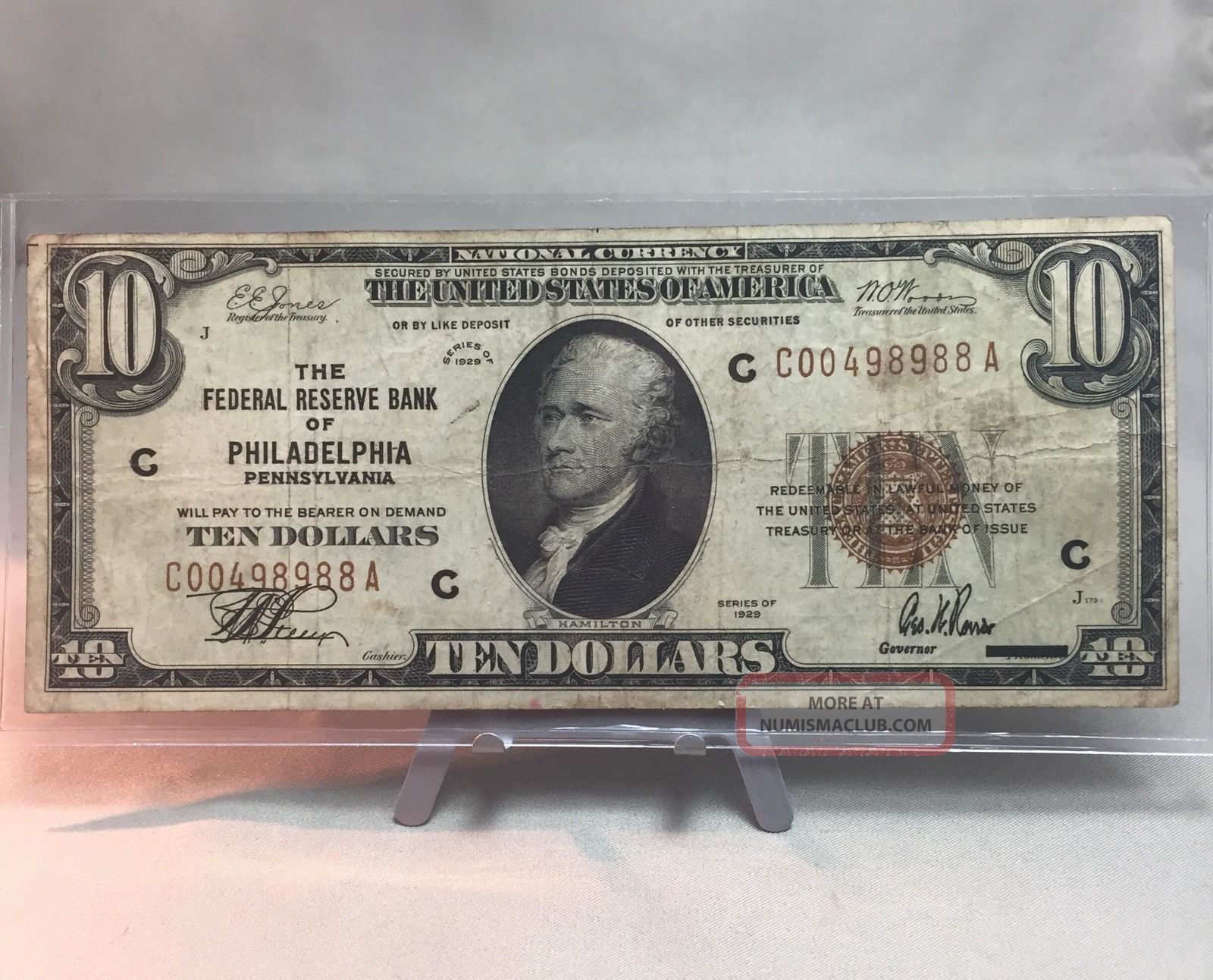1929 $10 Small National Federal Reserve Bank Of Philadelphia (190) Paper Money: US photo