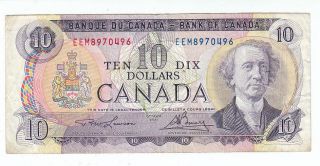 1971 Ten Canadian Bill 10 Dollar Canada Eem8970496 Circulated photo