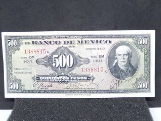 Xf 1953 Banco De México 500 Pesos Morelos Serie Dm Pick: 51d photo