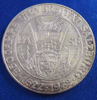 1972 Austria 50 Schilling Silver Coin 350th Anniversary - Salzburg University photo