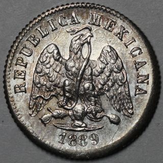 1889 - Ga Mexico Bu Silver 10 Centavos Guadalajara Coin (16070501r) photo