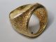 Solid 14k Gold Men ' S Ring Custom Made To Hold A $5 Gold Indian Half Eagle Gold photo 2