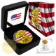 2016 1$ 1 Oz Silver American Eagle Patriotic And 24k Gold Commemorative photo 1