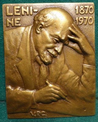 Russian Revolutionary Lenin - 100 Years Birth 78x98mm 1970 Bronze Medal photo