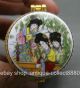 78mm China Colour Porcelain 4 Woman Play Mandarin Duck Grass Coccoloba Coins: Ancient photo 3