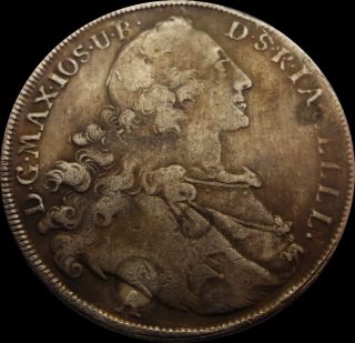 Germany 1 Thaler 1763 Patrona Bavariae Karl Theodor Bayern Coin photo
