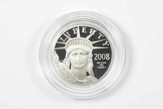 2008 W 1/4 Oz Proof Platinum Eagle Flawless Coin $25 photo
