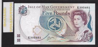 [bl] Isle Of Man 5 Pounds Year 1991,  P41b,  Unc,  Qeii photo