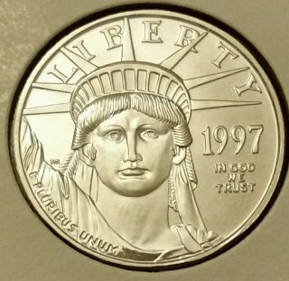 1997 $50 Half - Ounce Platinum Eagle - Statue Of Liberty 1/2 Oz photo