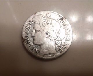 1871 - A France 2 Francs Silver Coin ( (319)) photo