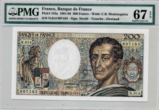 Banque De France France 200 Francs 1983 Pmg 67epq photo