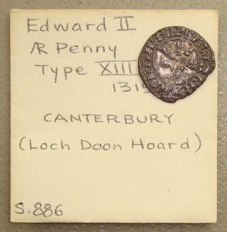 1315 - 18 Edward Ii Canterbury Hammered Silver Penny From Loch Doon Treasure Hoard photo