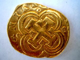 1643 - 60 Spain Sevilla 8 Escudos Cob Gold Coin Spanish Colonial Doubloon photo