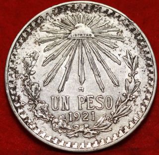1921 Mexico Peso Silver Foreign Coin S/h photo