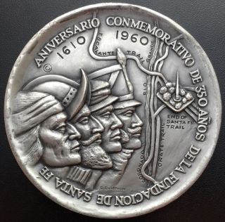 1610 - 1960 Founding Of Santa Fe Medallic Art Co N.  Y.  999 Silver 4.  16 Troy Oz photo