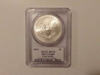 2013 Silver American Eagle Ms - 70 Pcgs (first Strike) photo