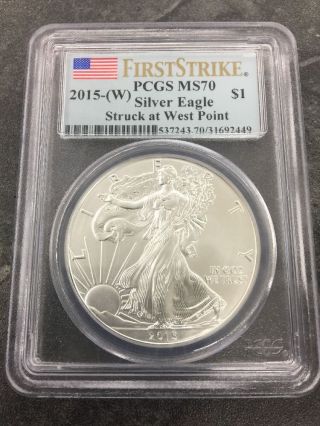 2015 (w) American Silver Eagle Bullion Coin Pcgs Graded Ms70 First Strike photo