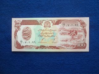 Afghanistan 1991 100 Afghanis World Banknote In Unc photo