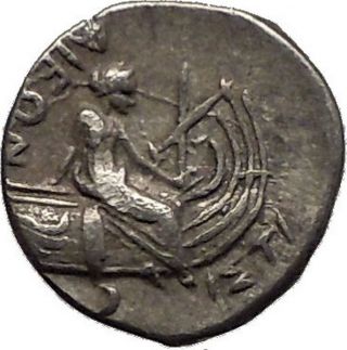 Histiaia In Euboia 300bc Nymph Galley Authentic Ancient Silver Greek Coin I57325 photo