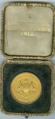 1912 British Gold Award Medal For The Manchester Shoe & Leather Exhibition Exonumia photo 2