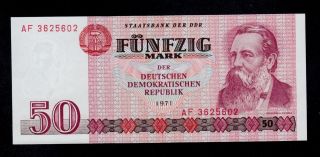 Germany Democratic 50 Deutsche Mark 1971 Af Pick 30 Unc Banknote. photo