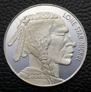 Dallas Specialty Indian/buffalo 2 Troy Oz.  999 Fine Silver Coin Rare (102) photo
