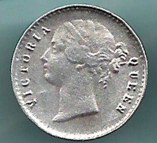 British India - 1841 - Victoria Queen - Two Annas - Rare Silver Coin photo