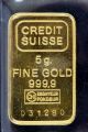 Credit Suisse 5grams 999.  9 Fine Gold Bar In Government Holder (02670) Gold photo 2