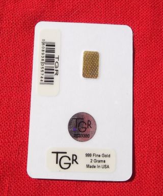 2 Gram Gold Tgr Bullion Year Of The 2017 Rooster Bar (in Assay) 2 Day photo