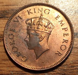 1939 Bombay British India One Quarter Anna King George Vi Coin Unc Red photo