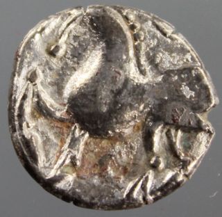 Celtic Drachm,  Silver,  Kugelwange Type,  Horse,  Boier Tribe,  2.  Century Bc photo