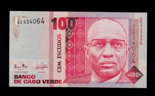 Cape Verde 100 Escudos 1989 Az Pick 57 Unc -.  Banknote. photo