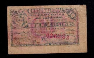 Colombia 10 Centavos 1900 O Pick 263 Vg Banknote. photo