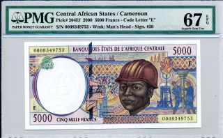 Central African States Cameroun 5000 Francs 2000 Code Letter 