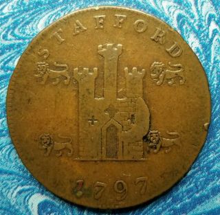 1797 Great Britain Staffordshire Half Penny Conder Token D&h 20 photo