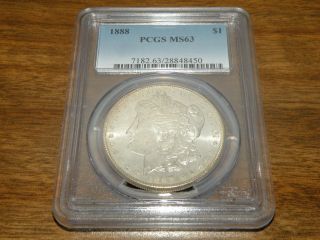 1888 Morgan Silver Dollar Pcgs Ms63 photo