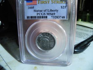 2005 P$25 Statue Of Liberty Platinum American Eagle Ms69 Pcgs First Strike photo