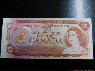 $2 Bill Deux Two Dollars Note Bank Of Canada Paper Money 1974 Canadian photo