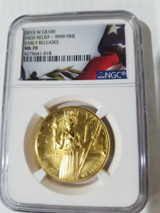 2015 W G$100 High Relief American Liberty Gold Coin photo