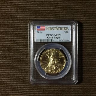 2014 $50 Gold Eagle First Strike Pcgs Ms 70 photo