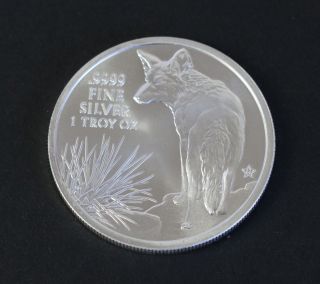 2016 Silver Round Coin Texas Precious Metals Coyote 1 Troy Oz.  9999 Fine Silver photo