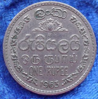 Ceylon - 1 Rupee 1963 Km 133 British Commonwealth Republic (1948 - 71) Asia Coin photo