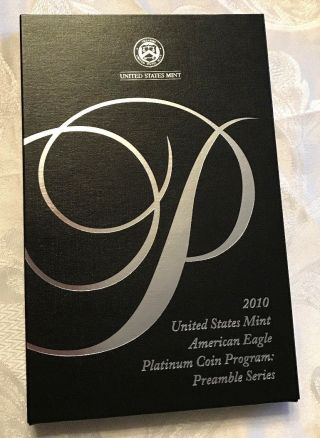 2010 - W Us Preamble Series American Eagle 1 Oz Platinum Proof Coin W/box&coa photo