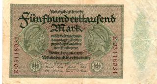 Xxx - Rare German 500000 Mark Weimar Inflation Note 1923 Ok Con photo