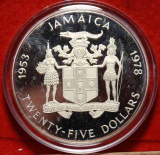 Uncirculated Proof 1978 Jamaica $25 Silver Foreign Coin S/h photo
